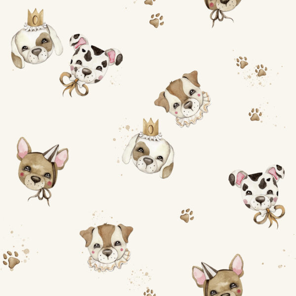 Puppies 25x25 Off White